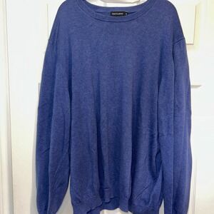 Paul Frederick Men's Size 3XL Blue Pullover Crew Neck Sweater 100% Supima Cotton